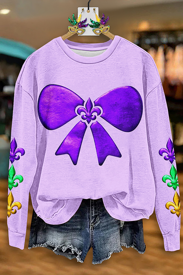 Mardi Gras Bow Sweatshirt