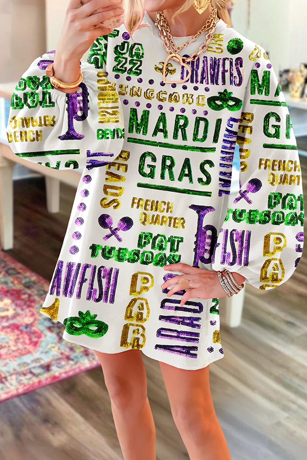 Unique Mardi Gras Sweatshirt Dress