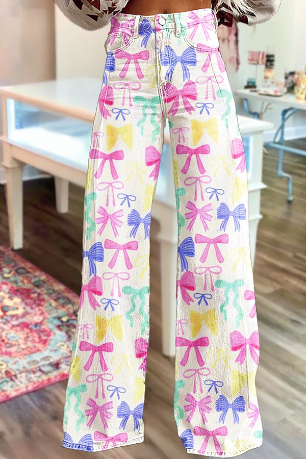 Sweet Bow Wide-Leg Pants