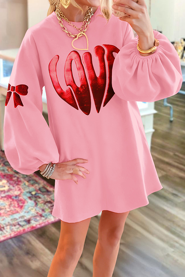 Valentine's Day Love Sweatshirt Dress