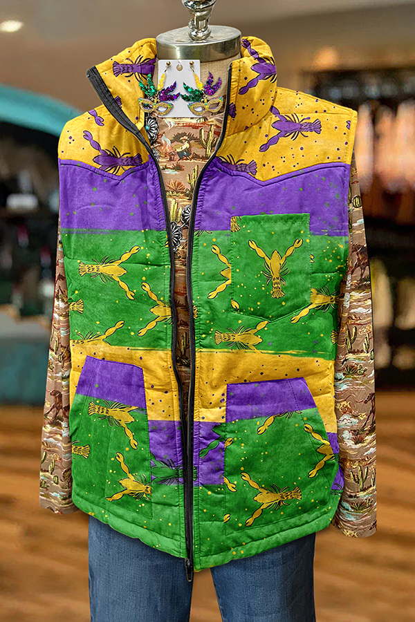 Mardi Gras Crawfish Pocket Vest