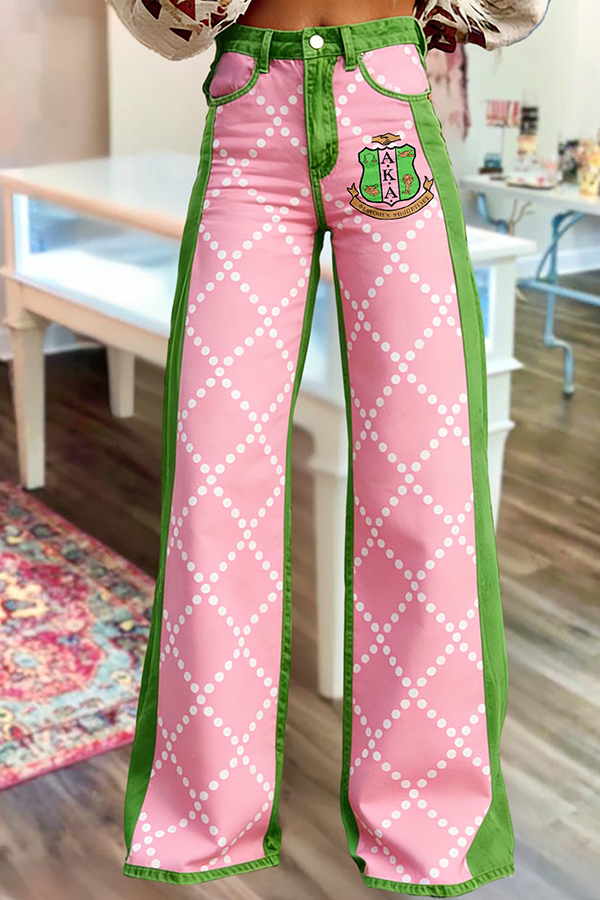 Alpha Kappa Alpha Sorority Wide-Leg Pants