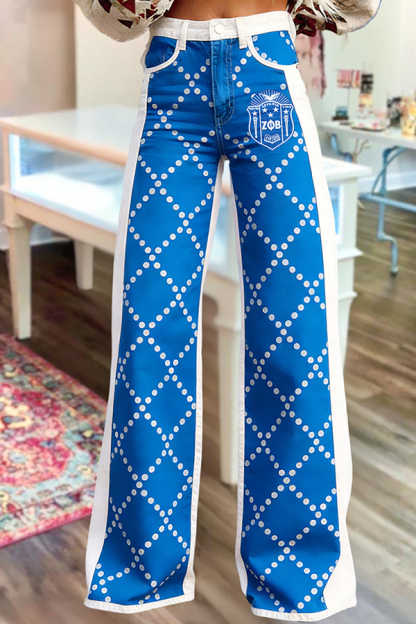 Zeta Phi Beta Sorority Wide-Leg Pants