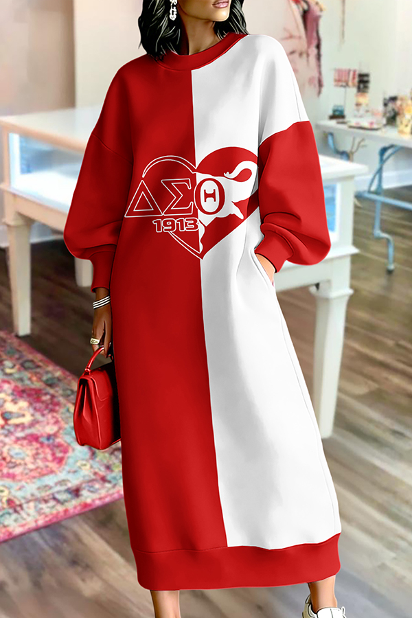 Delta Sigma Theta Sorority Long Sweatshirt Dress