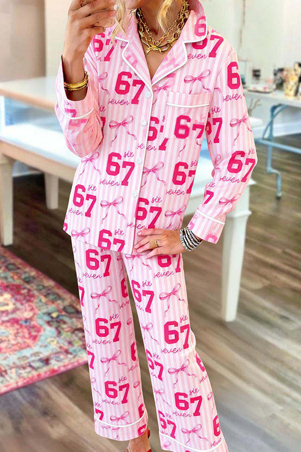 Valentine's Day Six Seven Top And Pants Pajama Set