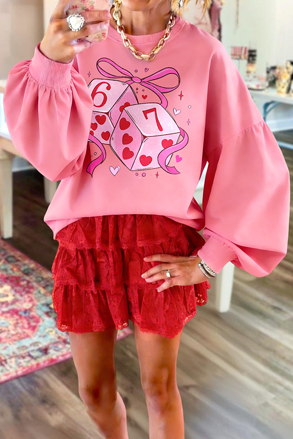 Valentine's Day Six Seven Dice Sweatshirt