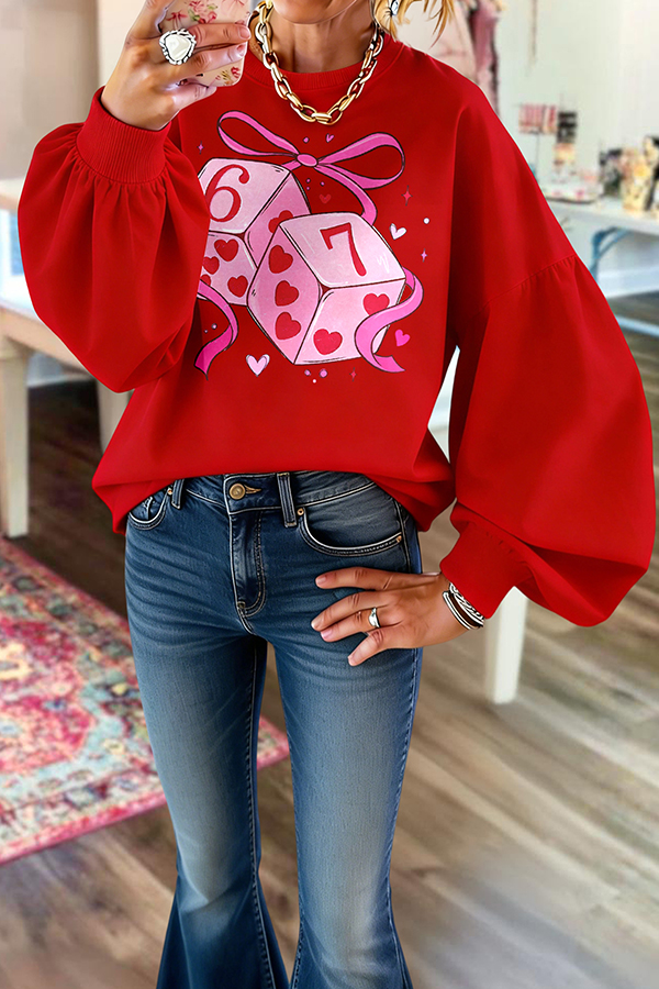 Valentine's Day Six Seven Dice Sweatshirt