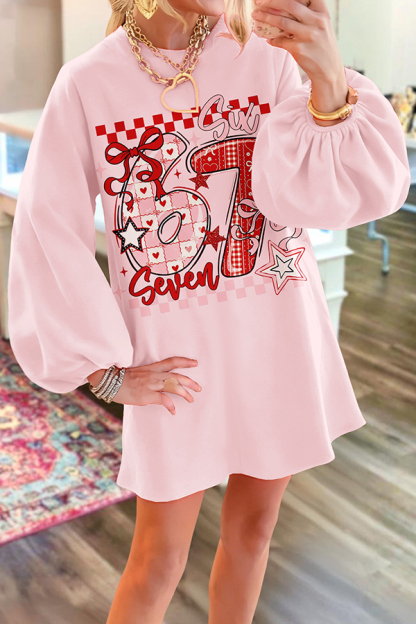 Valentine's Day Six Seven Sweatshirt Dress