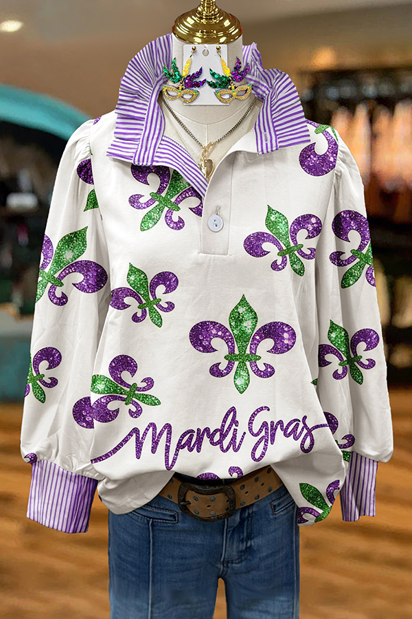 Mardi Gras Striped Blouses