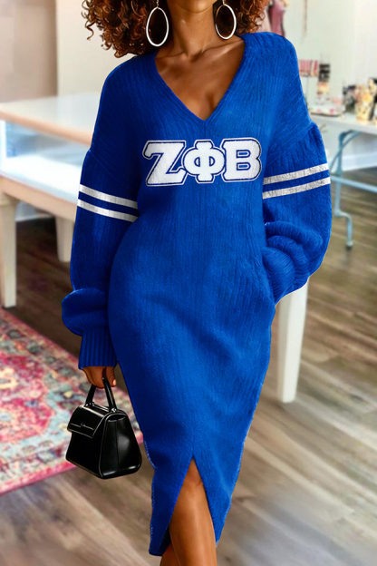 Zeta Phi Beta Sorority Split Sweater Dress