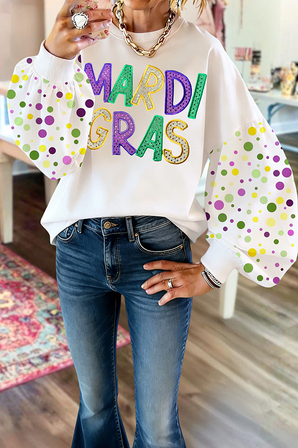 Mardi Gras Polka Dot Sweatshirt
