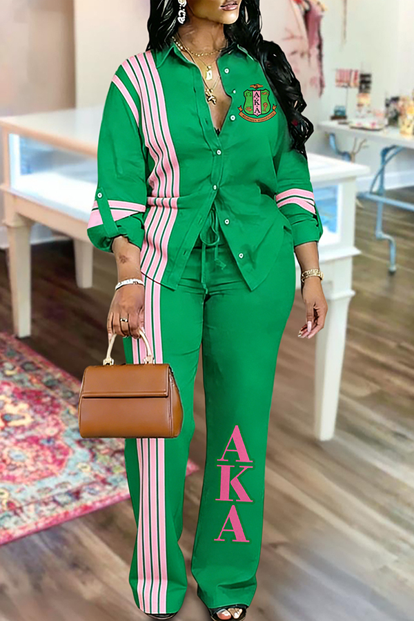 Alpha Kappa Alpha Sorority Shirt And Pants Two-Piece Set