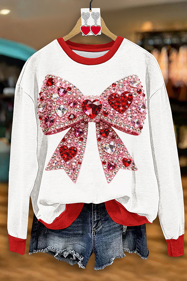 Valentine's Day Bow Heart Sweatshirt