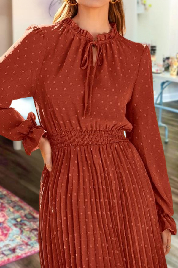 Vacation Polka Dot V-Neck Dress