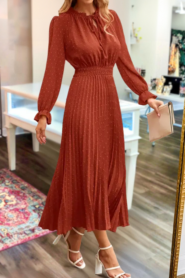 Vacation Polka Dot V-Neck Dress