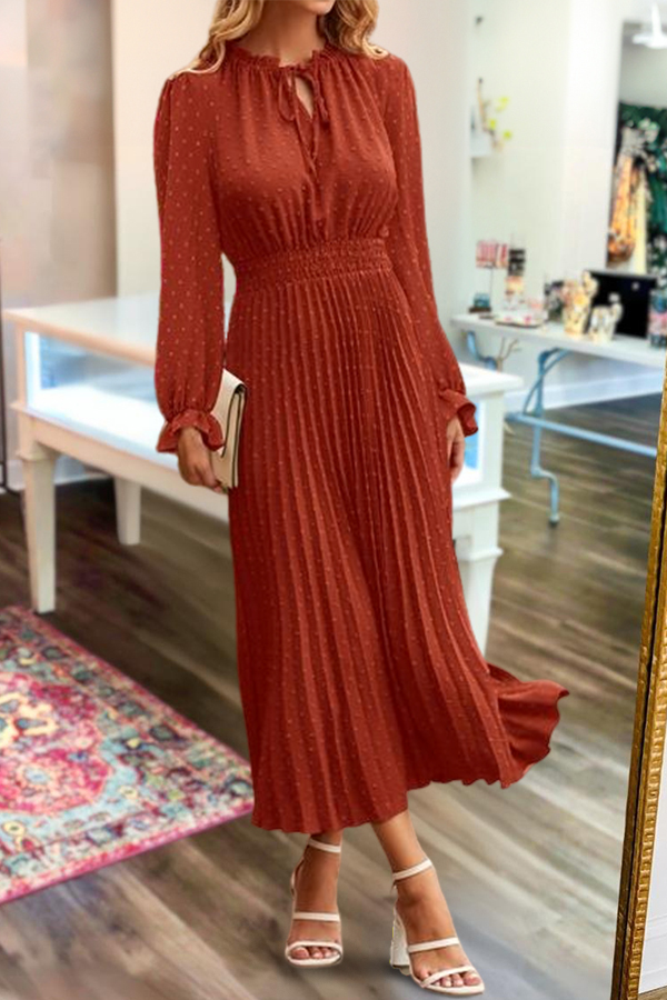 Vacation Polka Dot V-Neck Dress