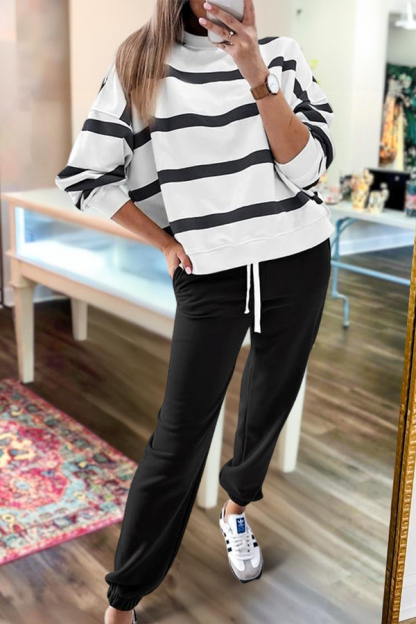 Classic Striped Top And Pants Two-Piece Set