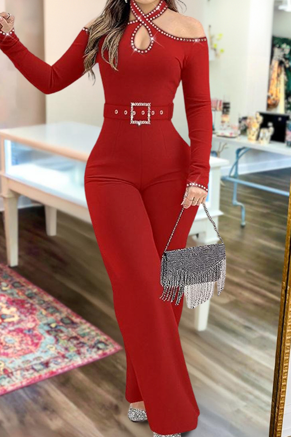 Women's jumpsuit | Elegant Rhinestone Cross Jumpsuit |mywesternoutfit