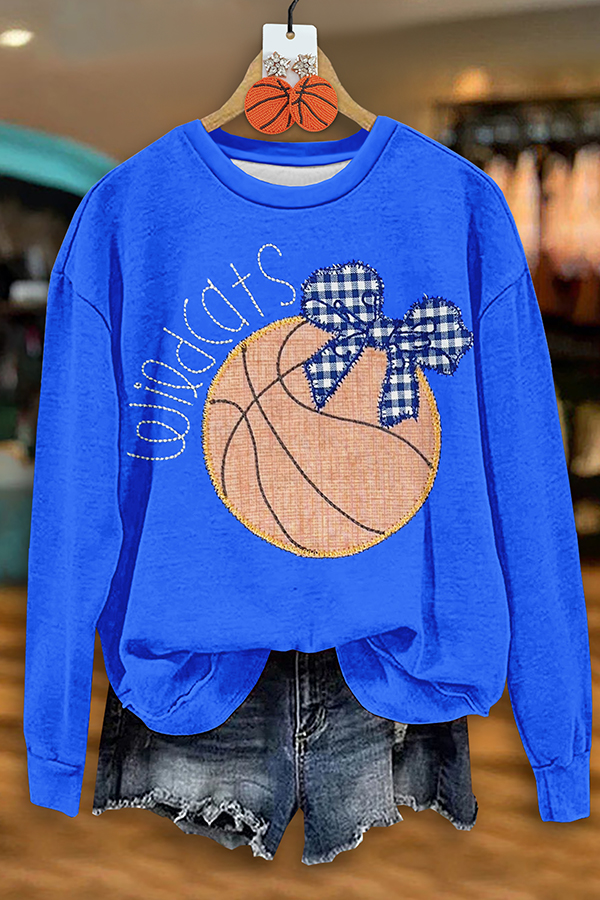 Casual Basketball Game Day Bow Sweatshirt