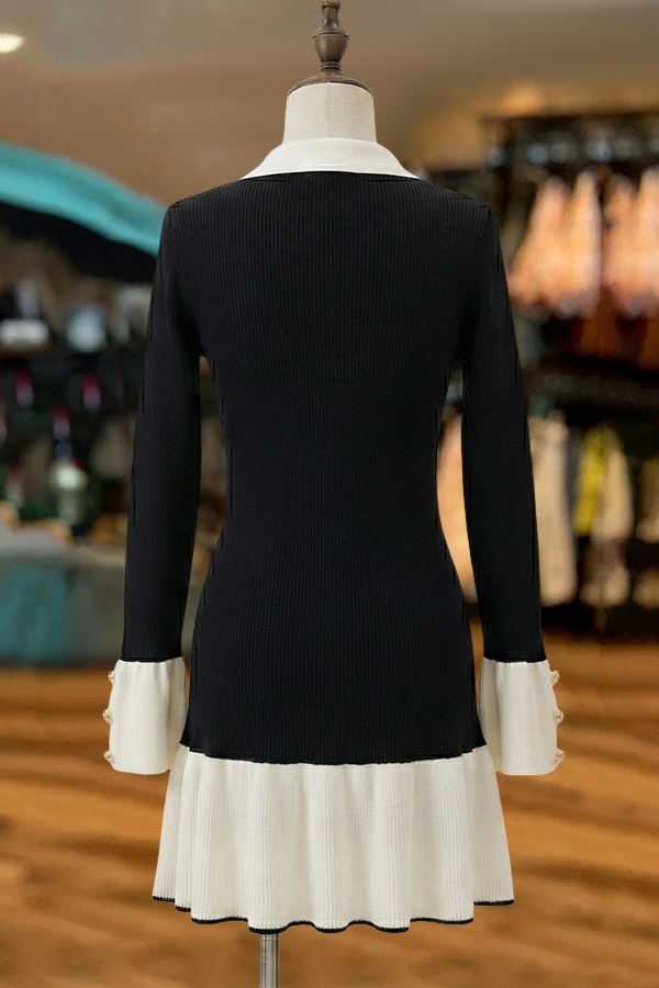 Classic Ruffled Knit Dress