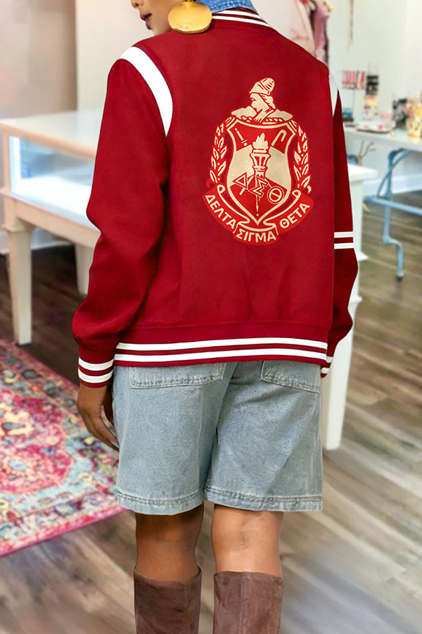 Delta Sigma Theta Sorority Striped Flight Jacket