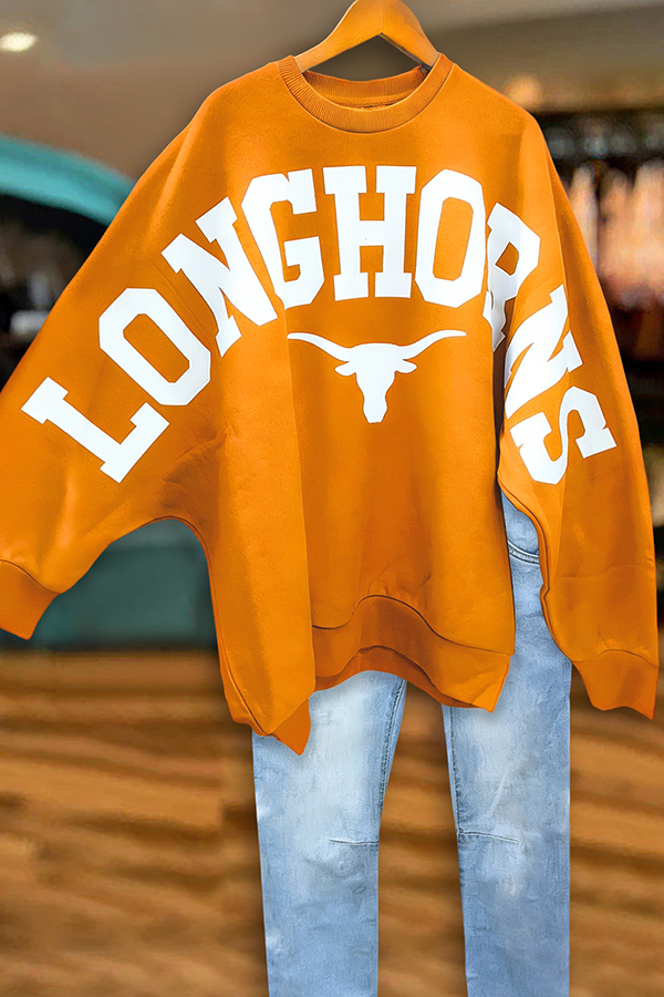 Game Day Orange And White Longhorns Sweatshirt