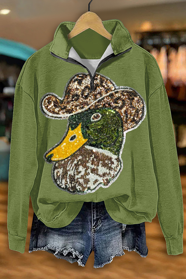 Western Wild Duck Zipper Sweatshirt