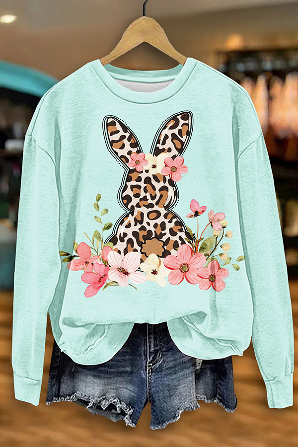 Cute Easter Bunny Floral Sweatshirt
