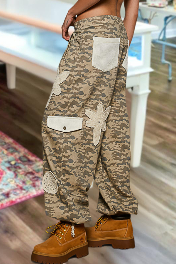 Classic Floral Patchwork Camouflage Pants