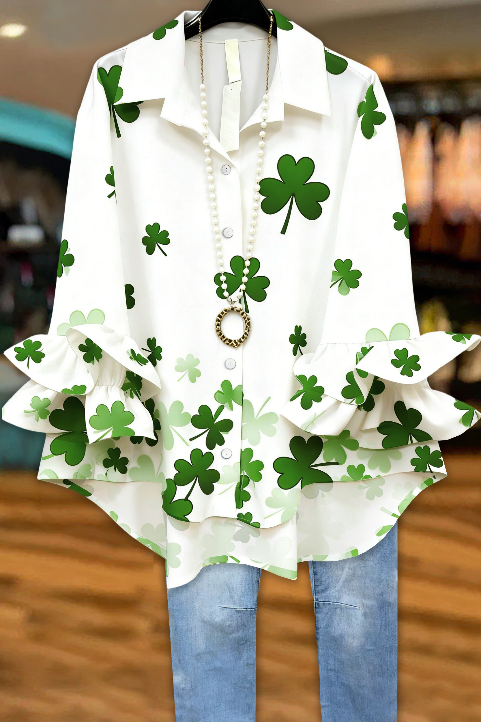 Fresh St. Patrick's Day Ruffle Blouses