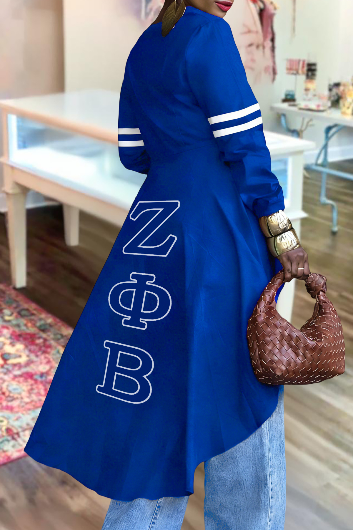 Zeta Phi Beta Sorority High Low Hem Blouses