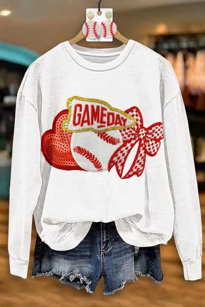 Casual Baseball Game Day Sweatshirt
