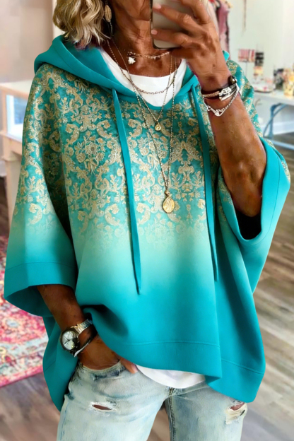 Vintage Gradient Color Hooded Sweatshirt