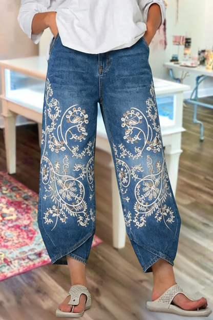 Classic Leaf Loose Cropped Pants