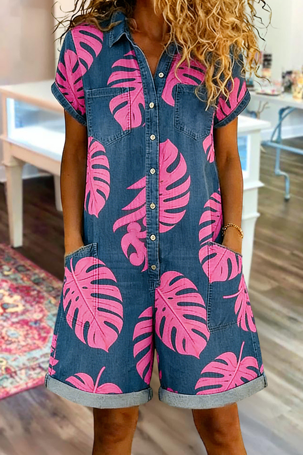 Classic Leaf Pocket Romper