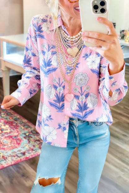Sweet Floral Long Sleeve Blouse