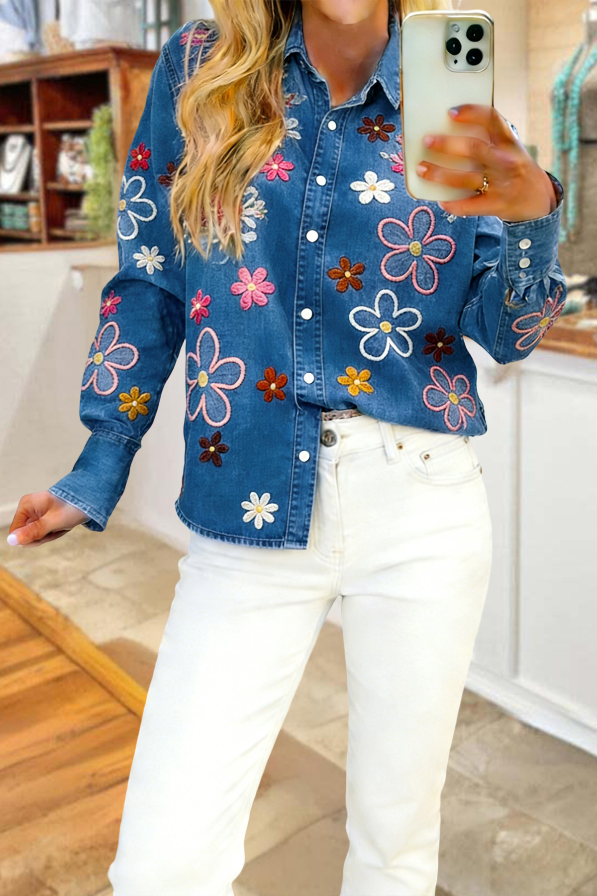 Classic Floral Print Long Sleeve Shirt