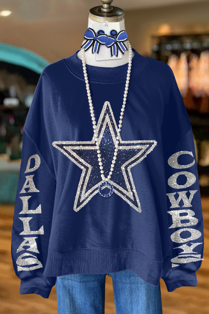 Casual Dallas Cowboys Sparkly Graphic Top