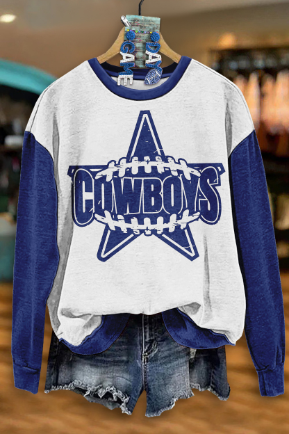 Casual Dallas Cowboys Print Long Sleeve Top