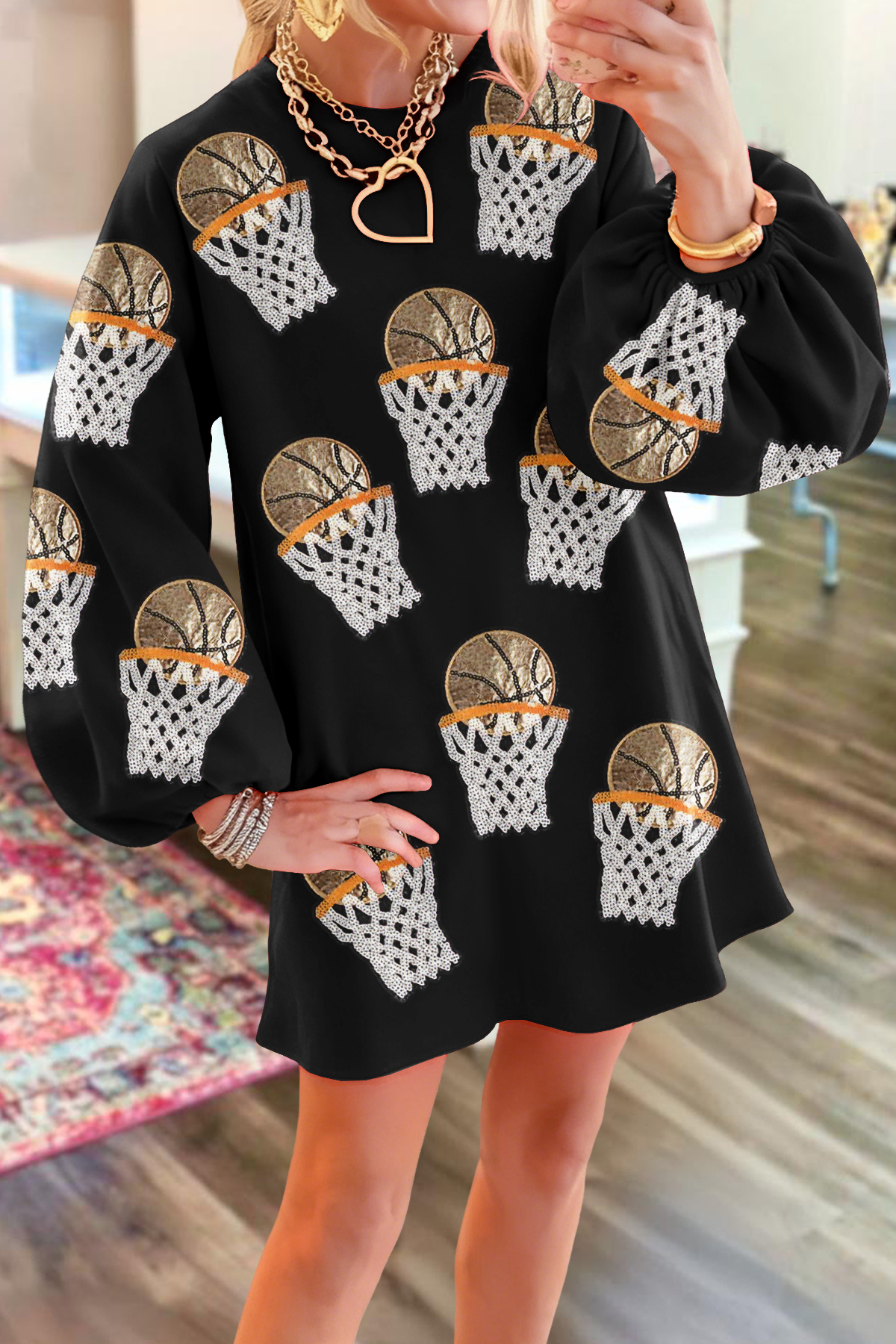 Classic Basketball Game Day Sweatshirt Dress