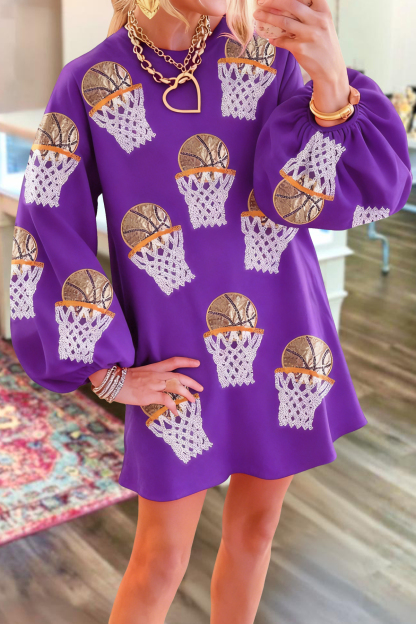 Classic Basketball Game Day Sweatshirt Dress