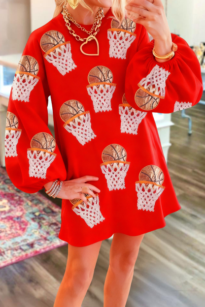 Classic Basketball Game Day Sweatshirt Dress