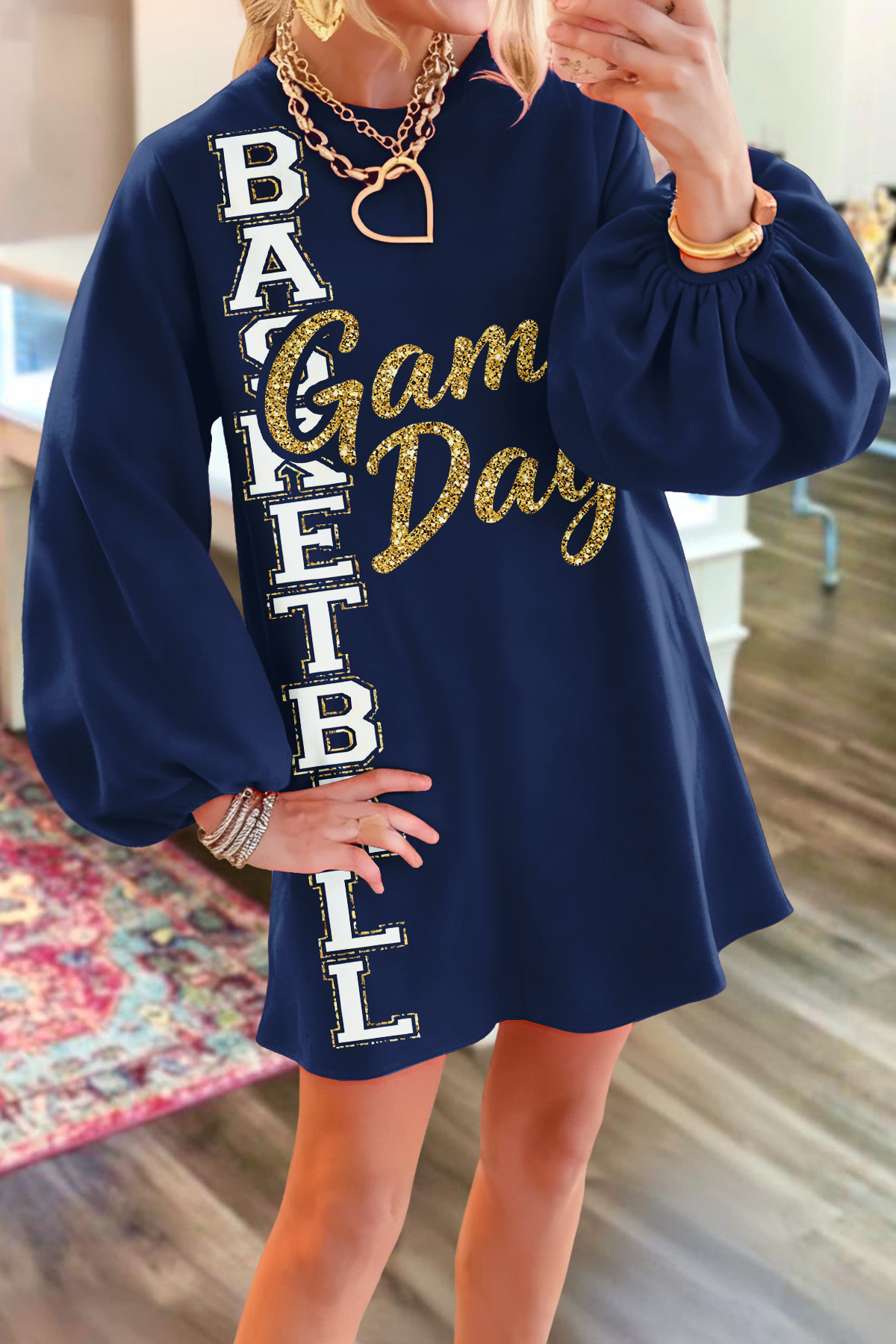 Basketball Game Day Sweatshirt Dress