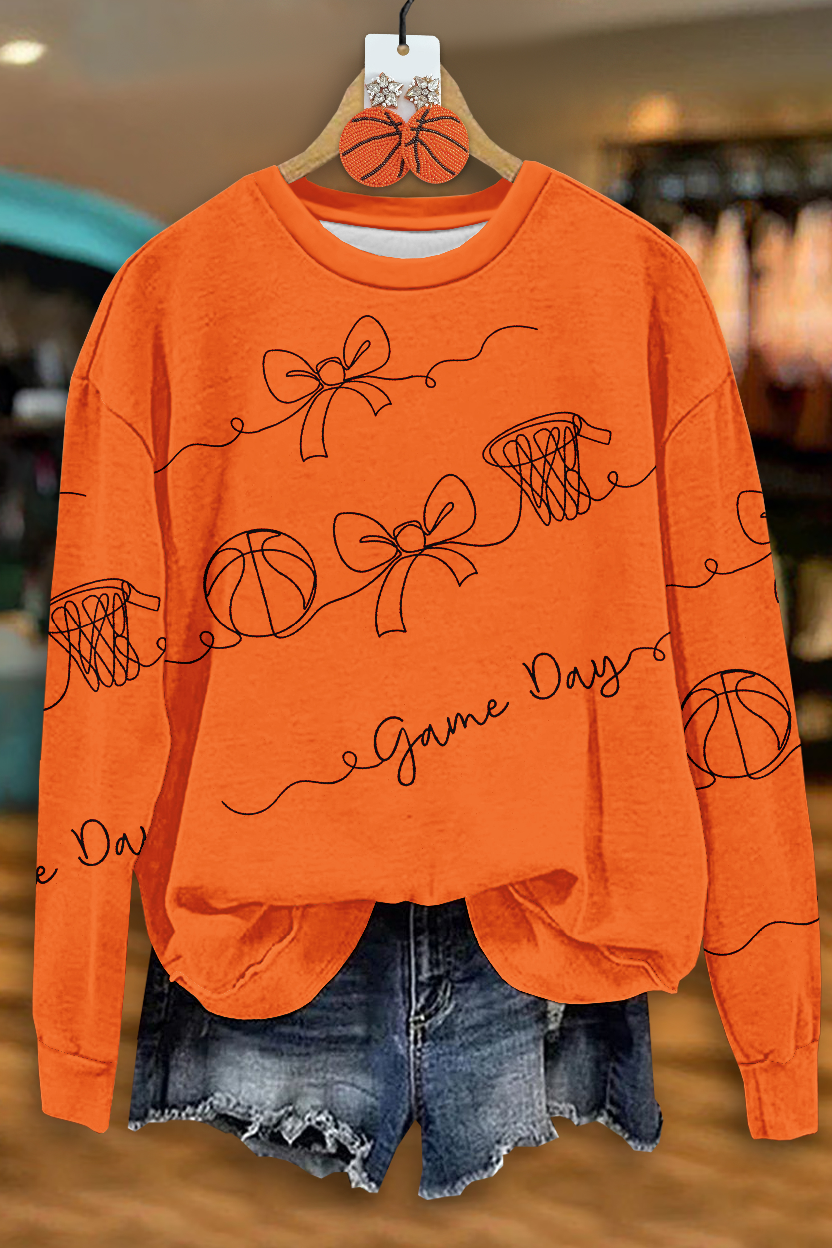 Cute Basketball Game Day Sweatshirt