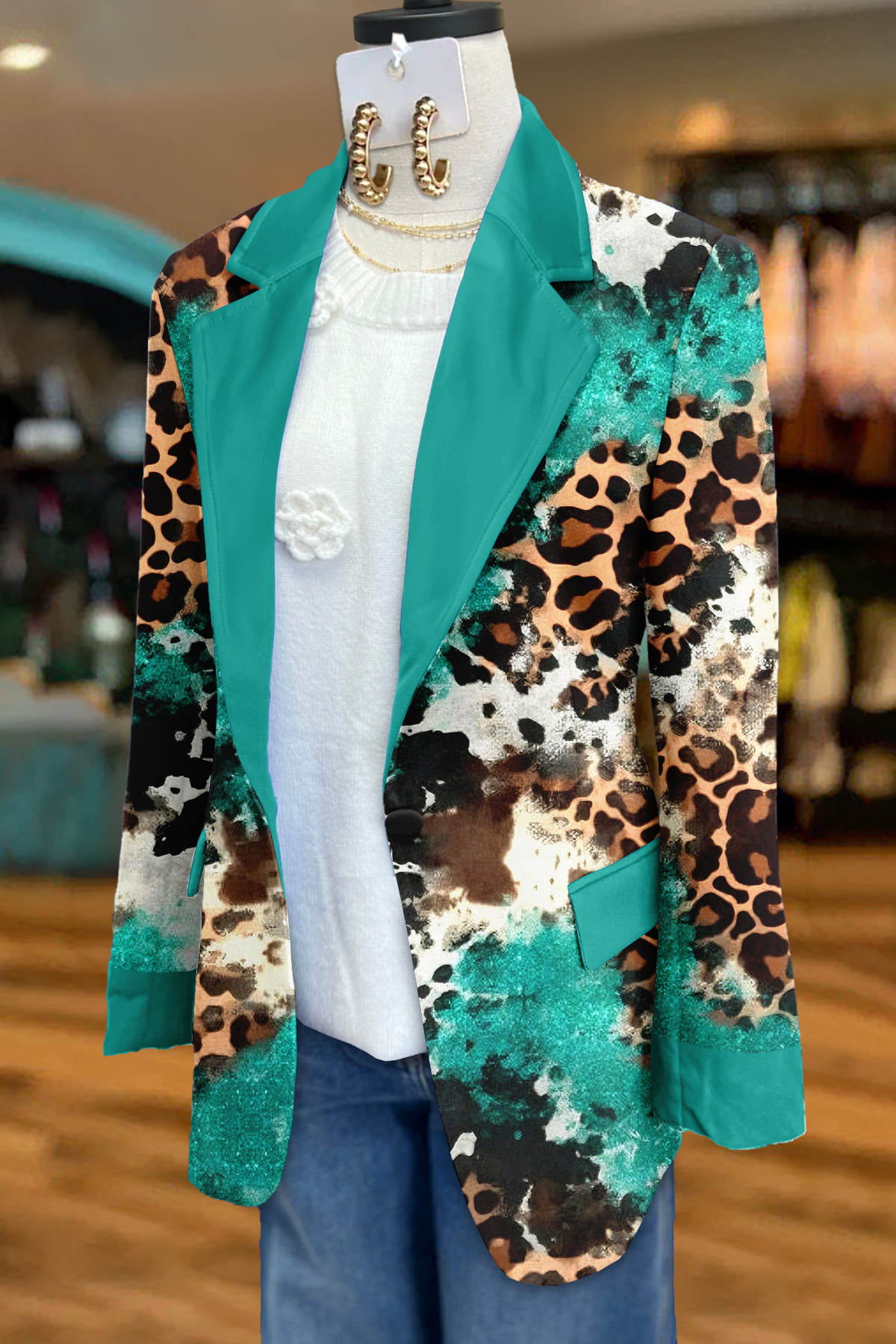 Western Leopard Print Blazer