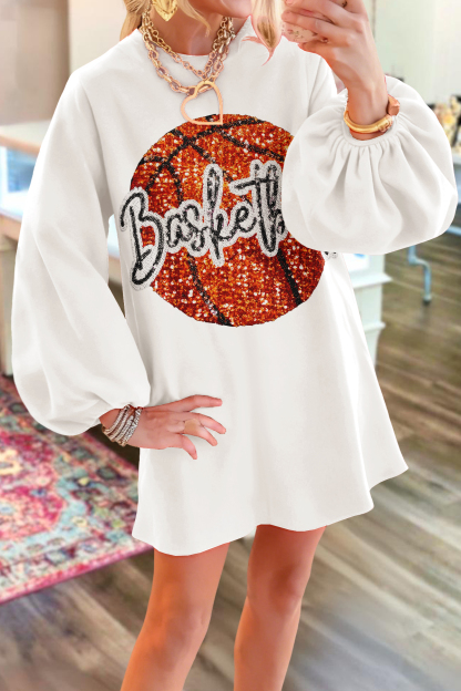 Classic Basketball Game Day Sweatshirt Dress