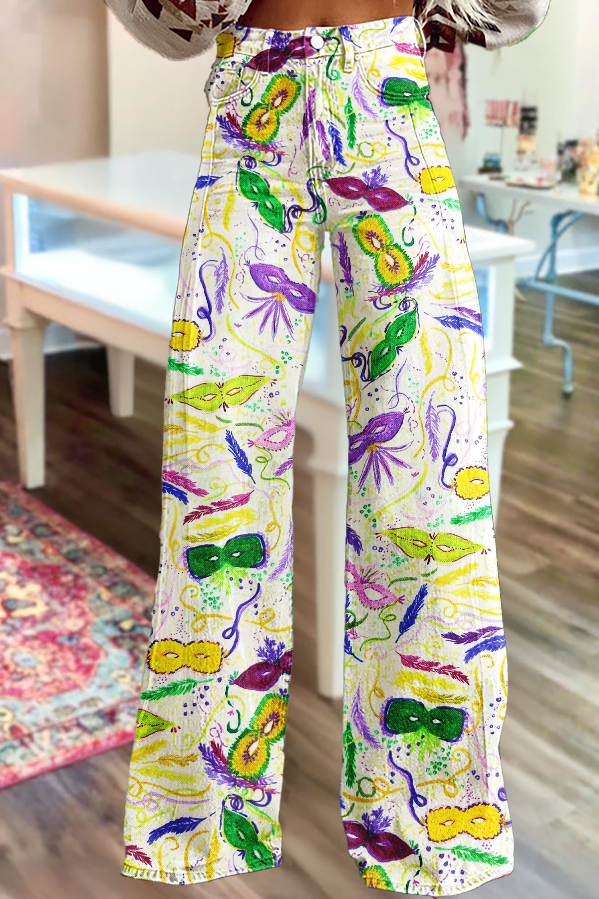 Mardi Gras Wide-Leg Pants