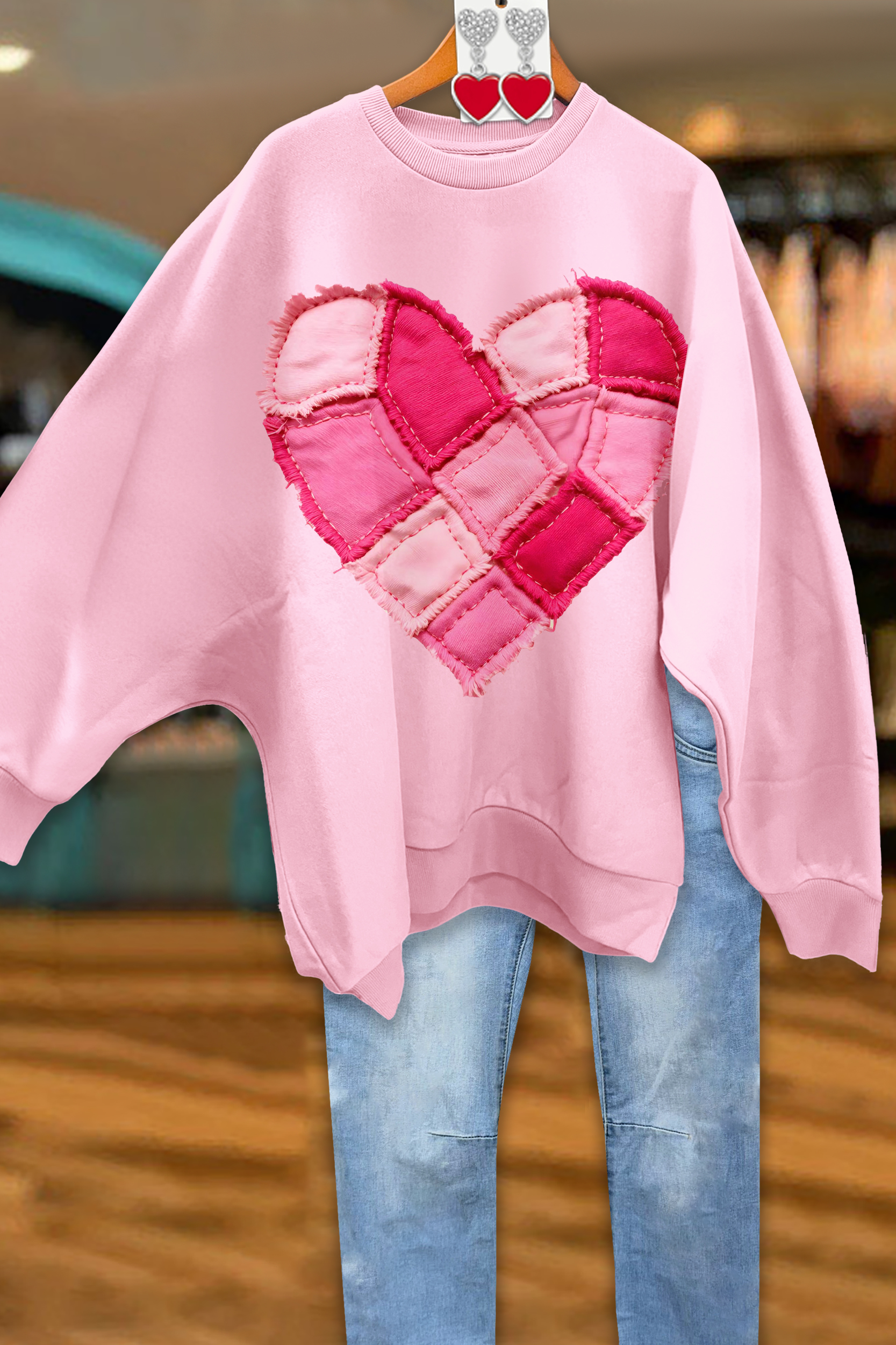 Valentine's Day Heart Loose Sweatshirt
