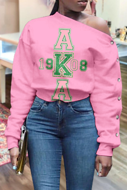 Alpha Kappa Alpha Sorority Off-Shoulder Sweatshirt