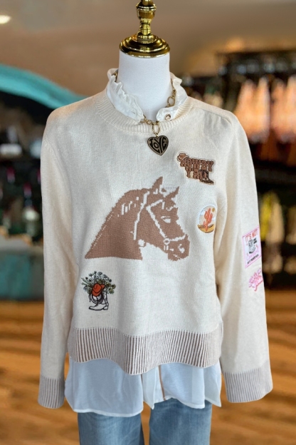 Western Yeehaw Horse Sweater